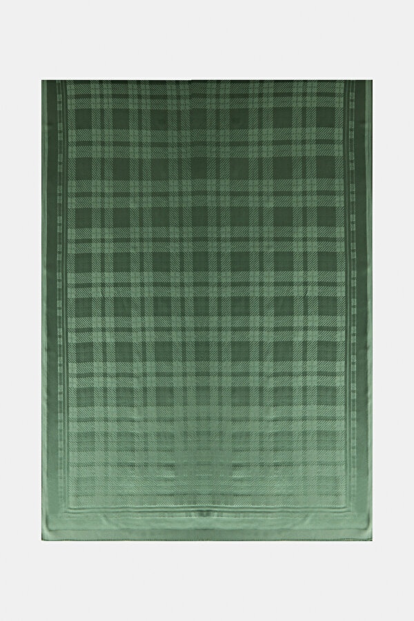 EMERALD GREEN CHECK JAQUARD SHAWL