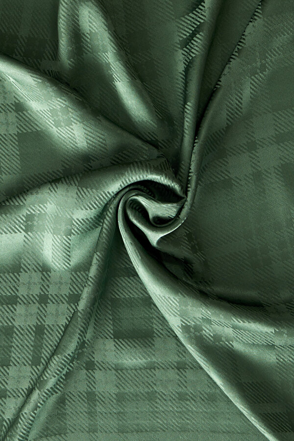 EMERALD GREEN CHECK JAQUARD SHAWL 2