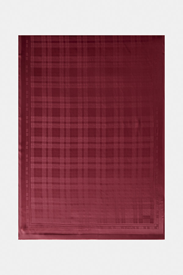 DAMSON CHECK JAQUARD SHAWL