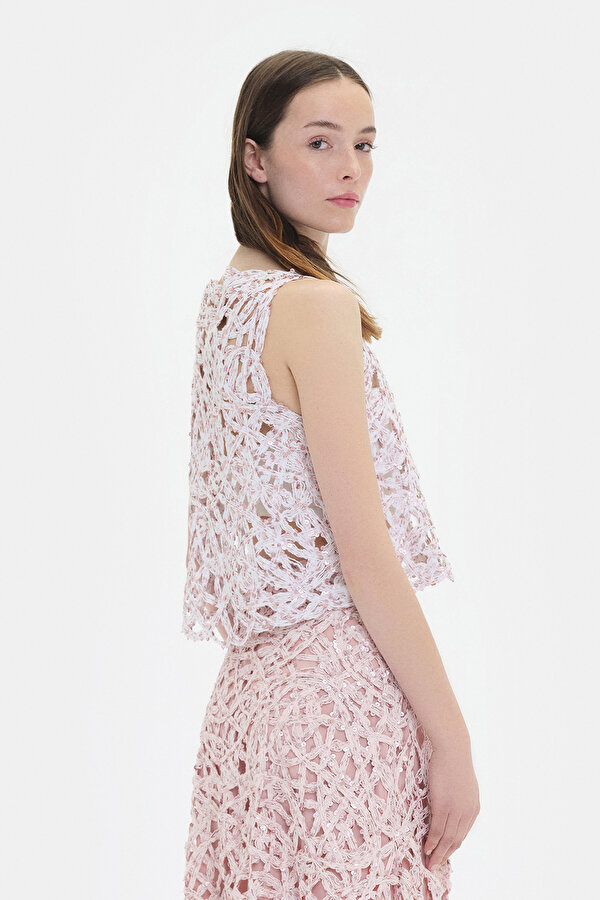 LIGHT PINK SLEEVELESS SUSPENDER BLOUSE 2