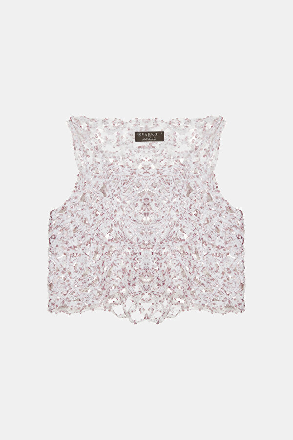 LIGHT PINK SLEEVELESS SUSPENDER BLOUSE 6