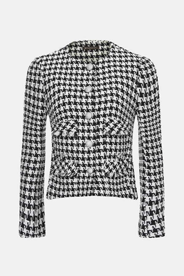 WHITE BASIC / ROUND NECKLINE JACKET