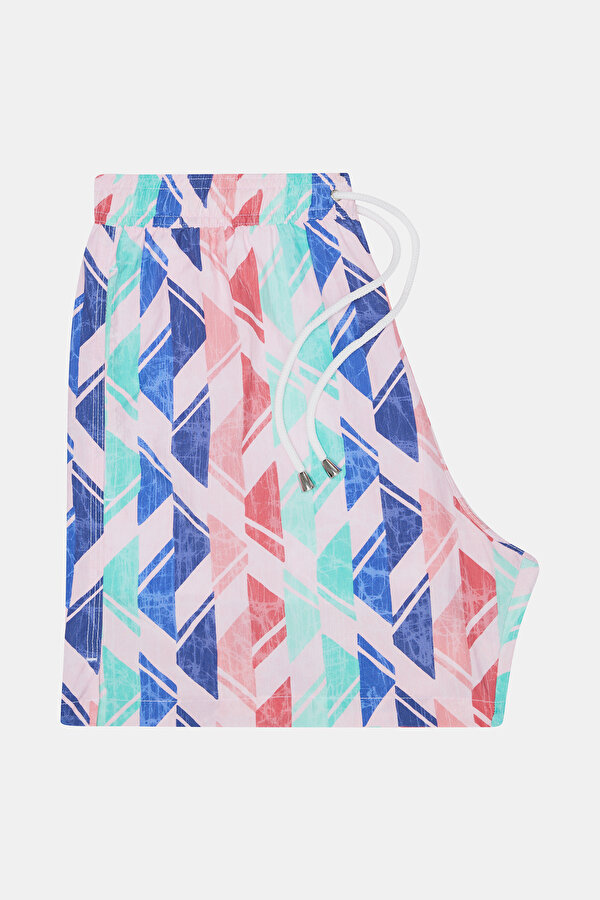 PINK GEOMETRIC DESIGN ELASTIC SWIMSUIT 6