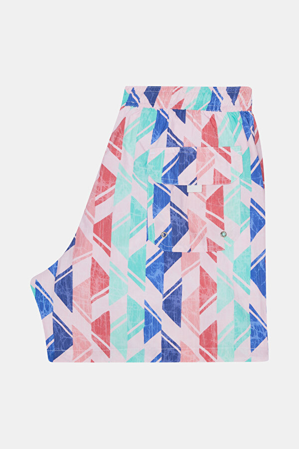 PINK GEOMETRIC DESIGN ELASTIC SWIMSUIT 7