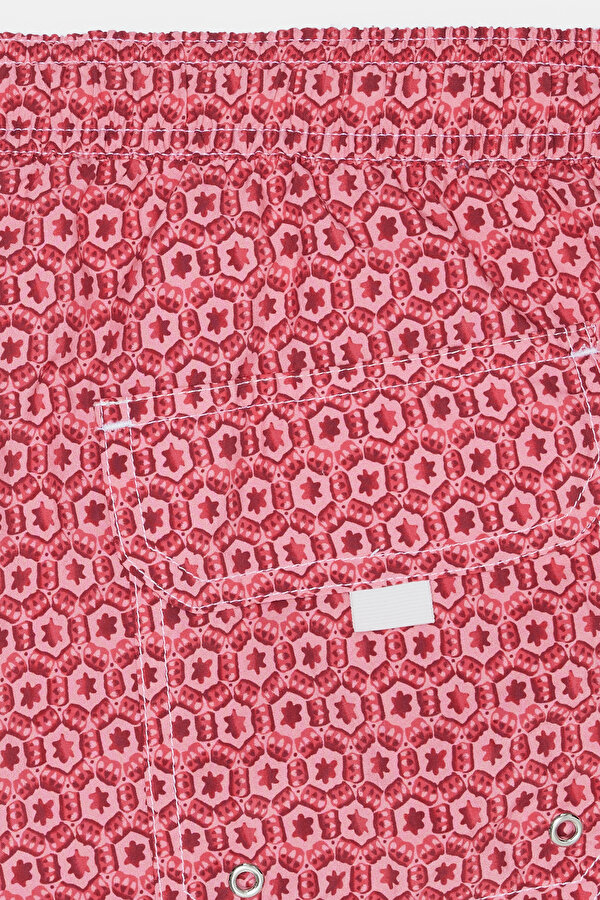 FUCHSIA GEOMETRIC DESIGN ELASTIC SWIMSUIT 6