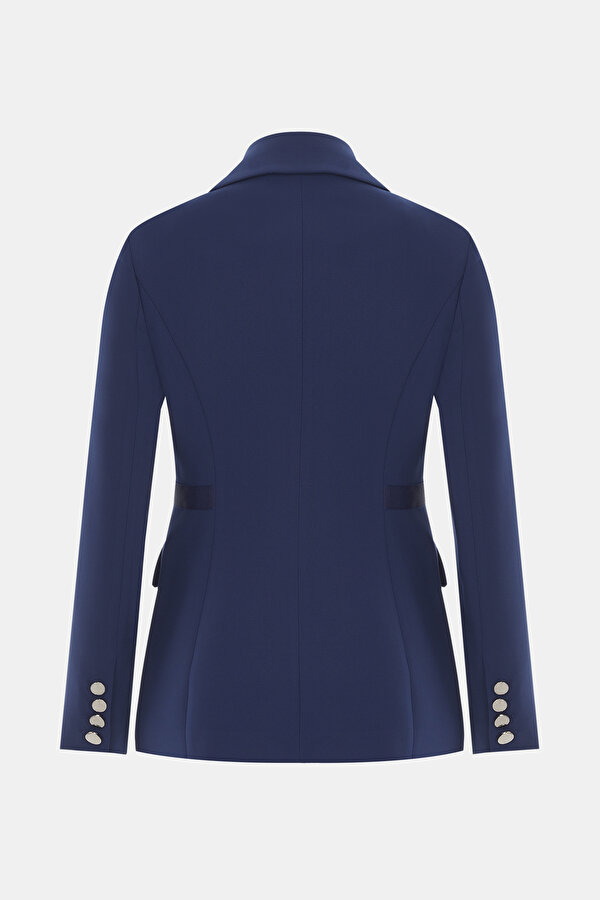 NAVY BLUE SURPLICE NECKLINE (CROSS-OVER NECKLINE) JACKET 2