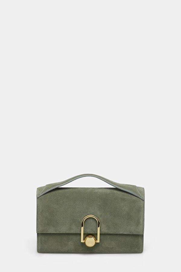 KHAKI SUEDE BAG