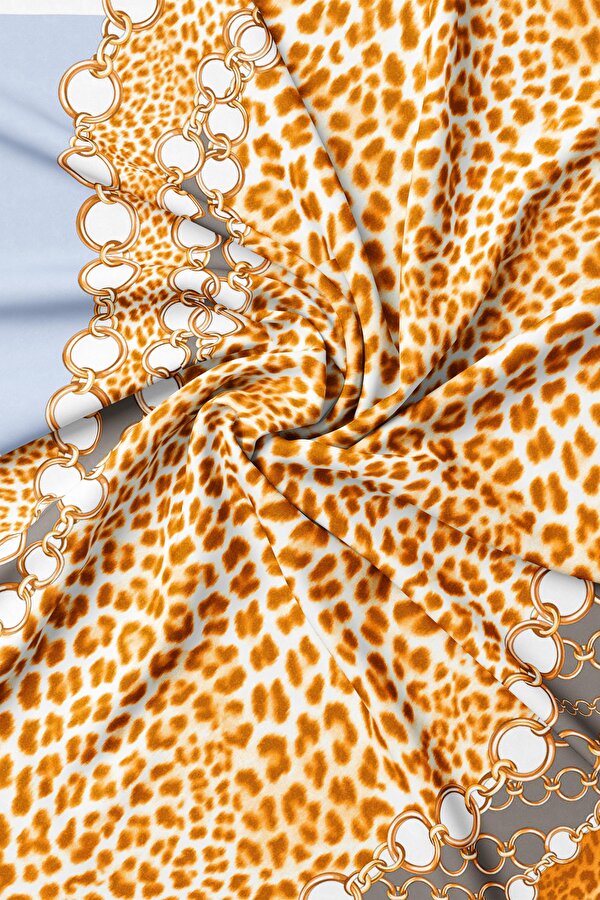 GREY ANIMAL FIGURED TWILL SCARF 2