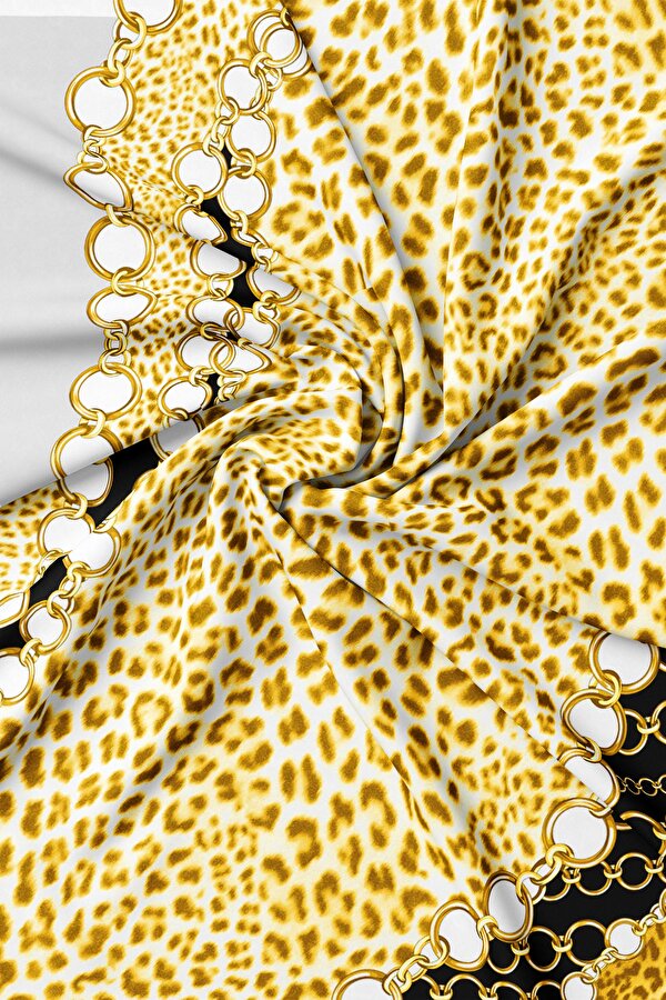 GREY ANIMAL FIGURED TWILL SCARF 2