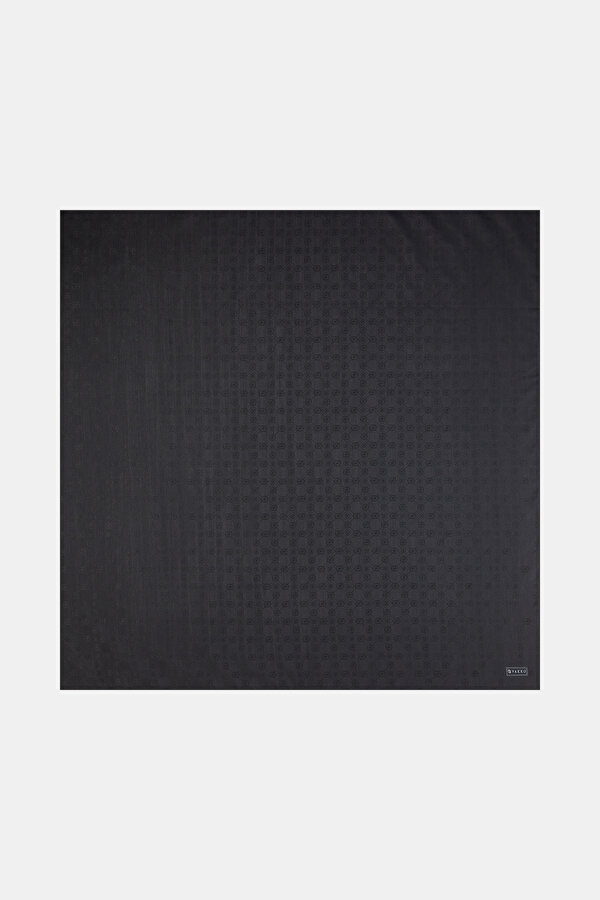 BLACK COTTON/SILK SCARF