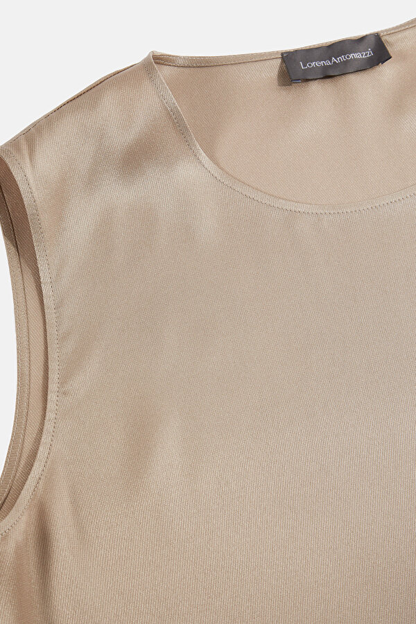 ECRU BASIC / ROUND NECKLINE SLEEVELESS BLOUSE 6
