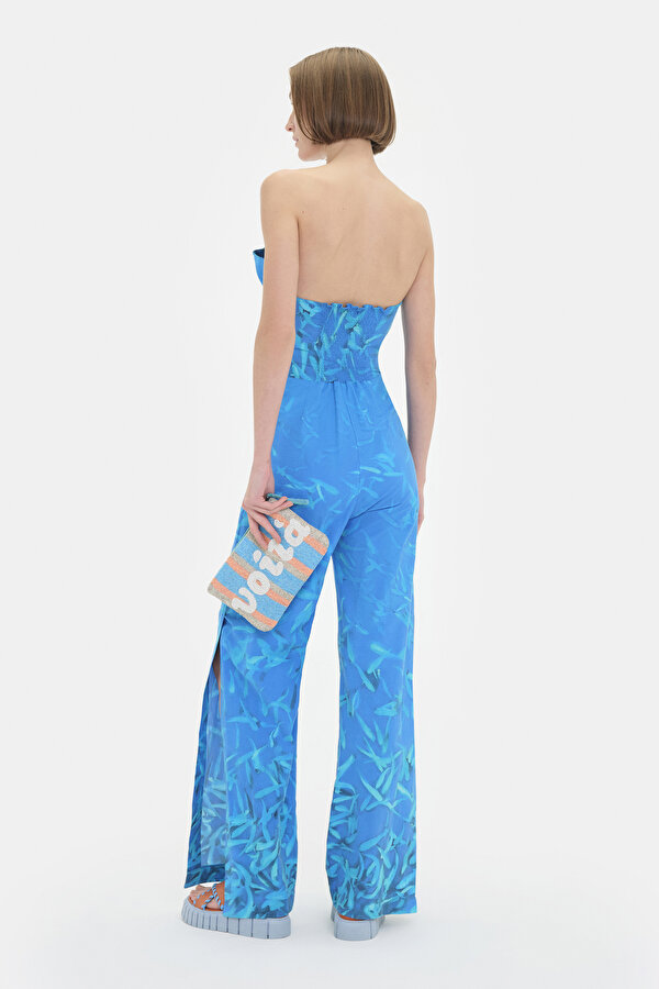 TURQUOISE STRAPLESS SLEEVELESS JUMPSUIT 2