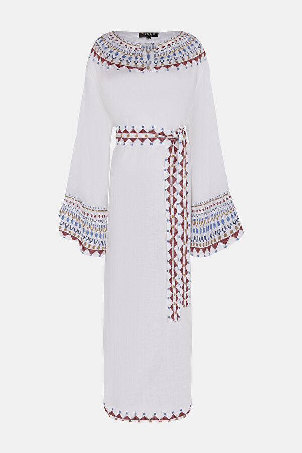 WHITE LINEN KAFTA