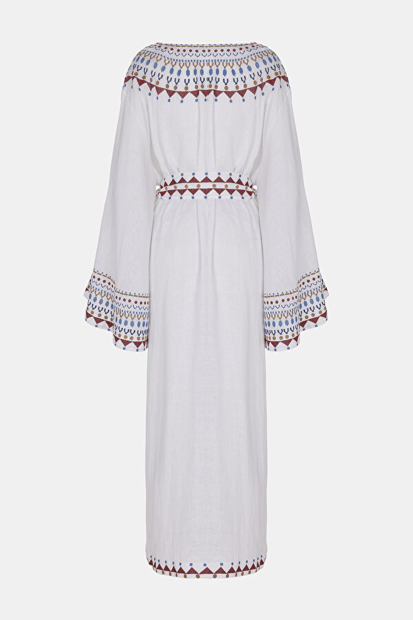 WHITE LINEN KAFTA 2