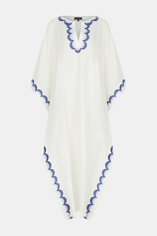 EKRU KETEN PAMUK KAFTAN