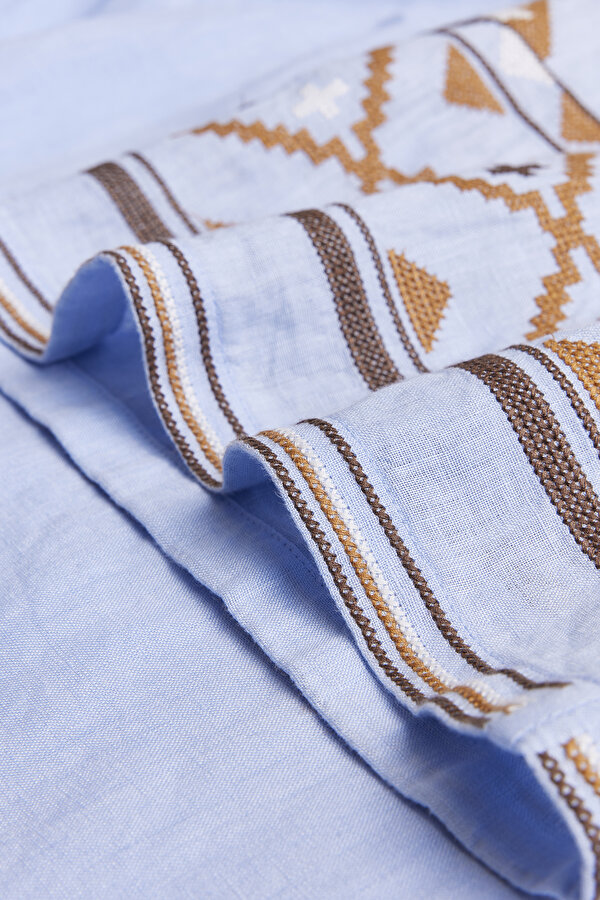 AÇIK MAVİ KETEN KAFTAN 6