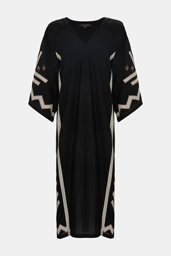 BLACK LINEN CAFTAN