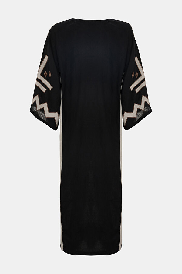 BLACK LINEN CAFTAN 2