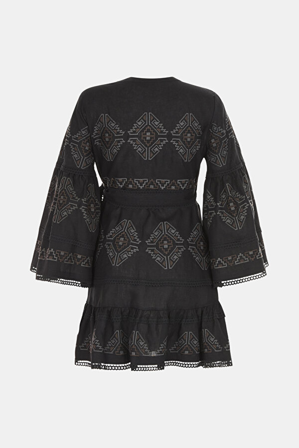 SİYAH KETEN KAFTAN 2