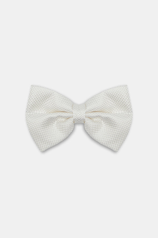 ECRU SILK DICKEY BOW