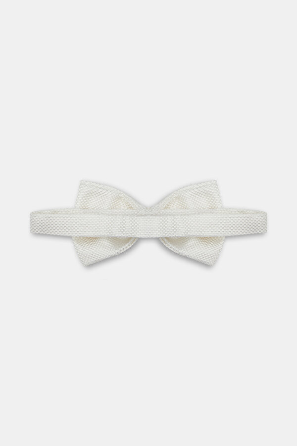 ECRU SILK DICKEY BOW 2