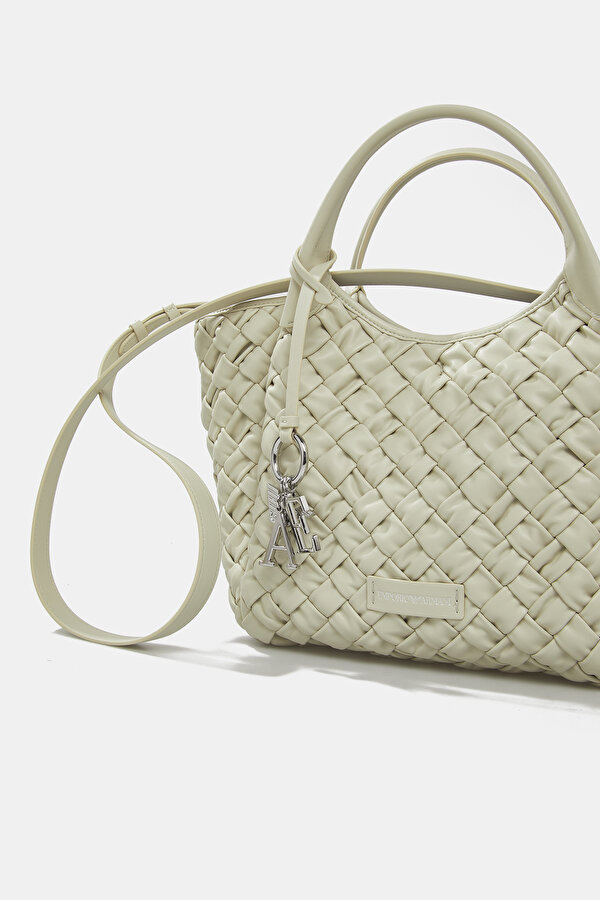 ECRU KNITTING DESIGN LEATHER BAG 6