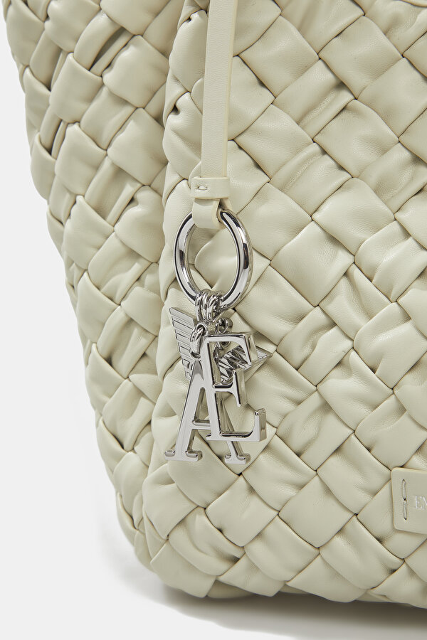 ECRU KNITTING DESIGN LEATHER BAG 7