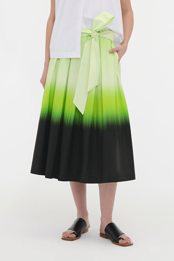 GREEN DEGRADE DESIGN MIDI SKIRT 2