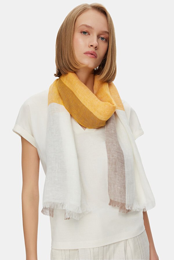 BROWN LINEN SHAWL
