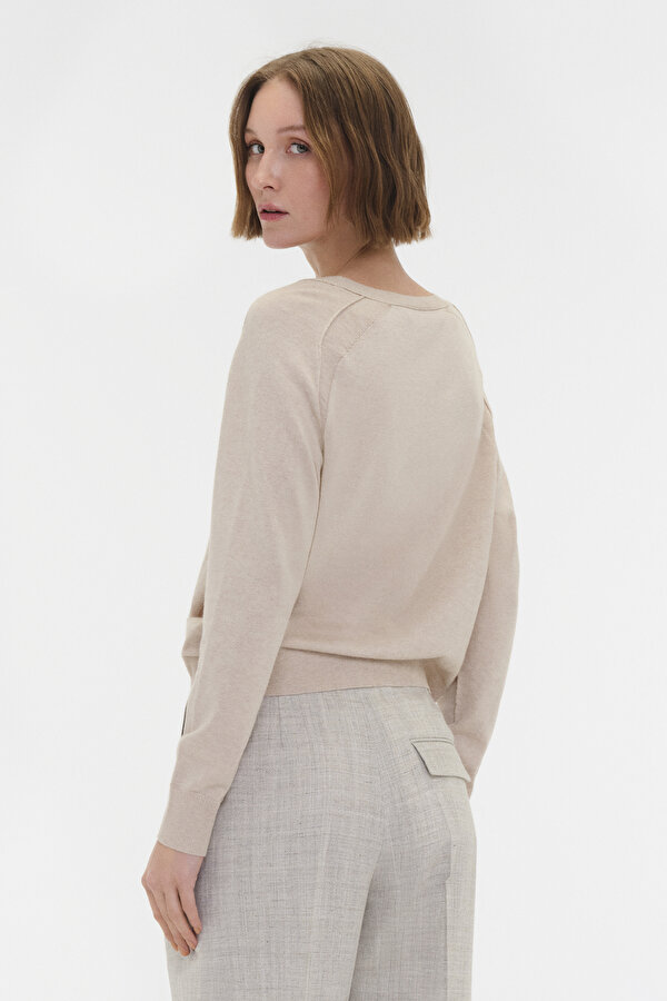 BEIGE BASIC / ROUND NECKLINE TRICOT JERSEY 2