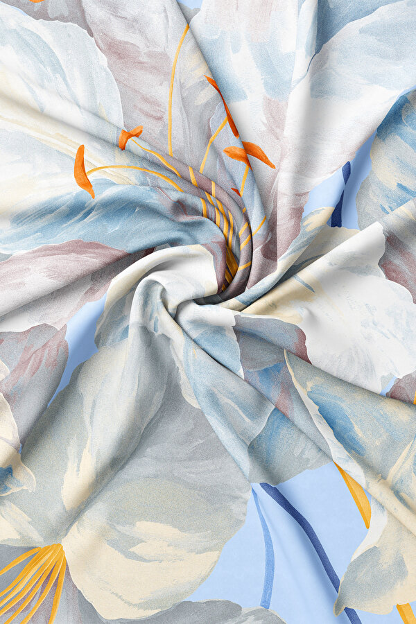 LIGHT BLUE TWILL SCARF 2