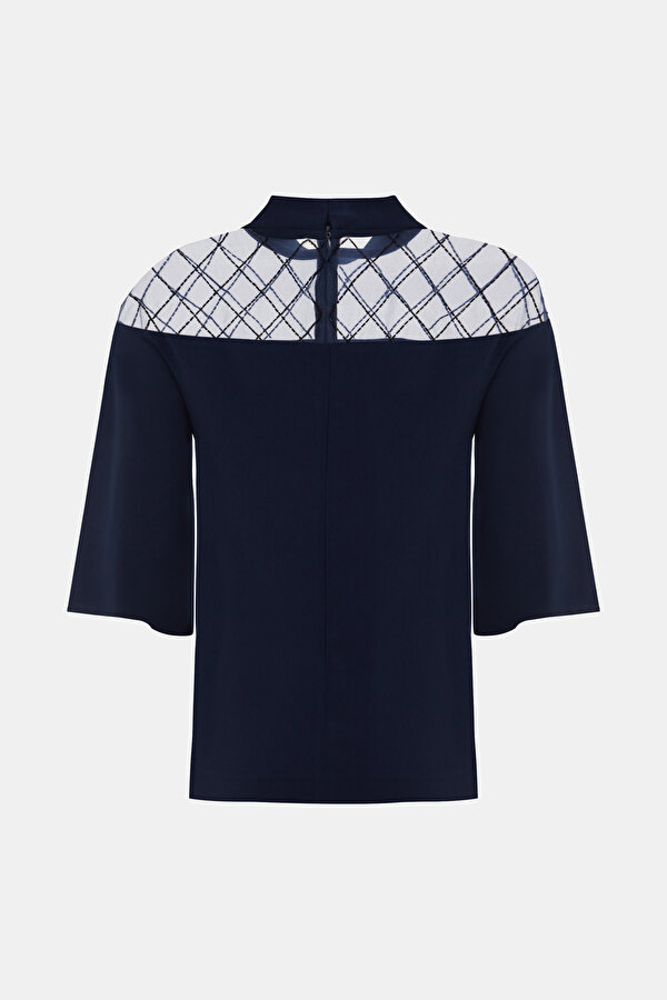 NAVY BLUE SHORT SLEEVE BLOUSE 2
