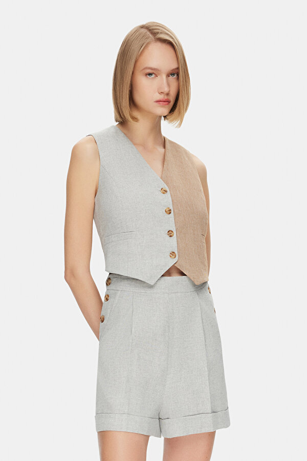GREY HIGH WAIST SHORTS 2