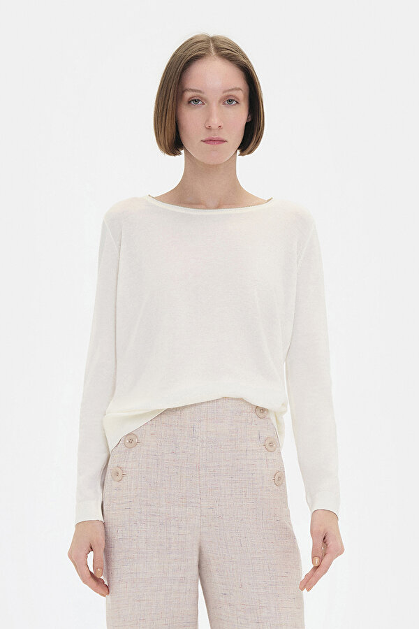ECRU BASIC / ROUND NECKLINE KNITWEAR