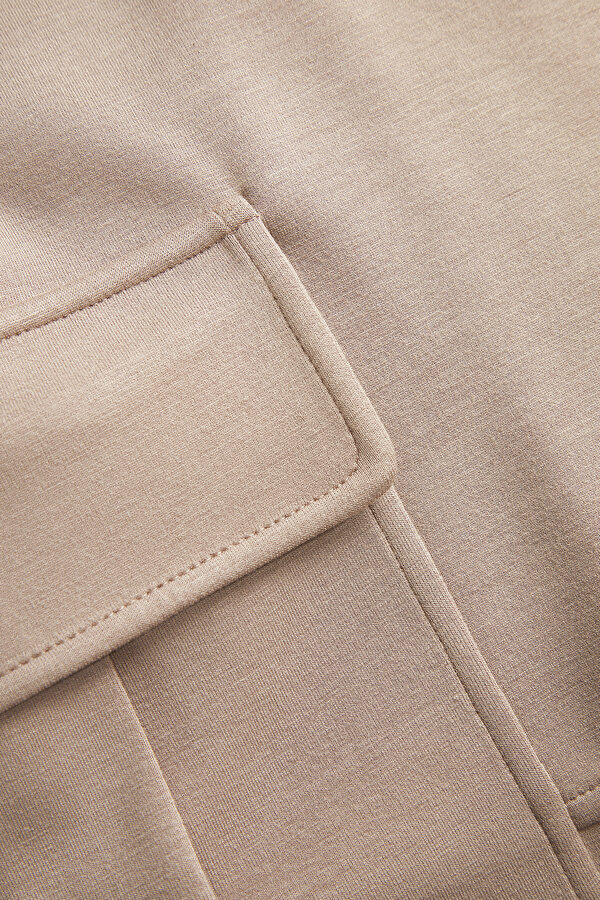 BEIGE STRAIGHT CUT SPORTS TROUSERS 7