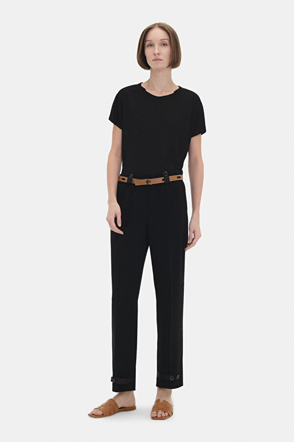 BLACK WIDE LEG TROUSERS