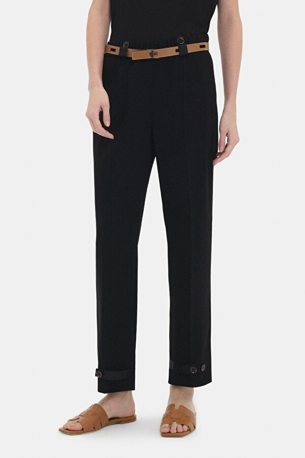 BLACK WIDE LEG TROUSERS 2