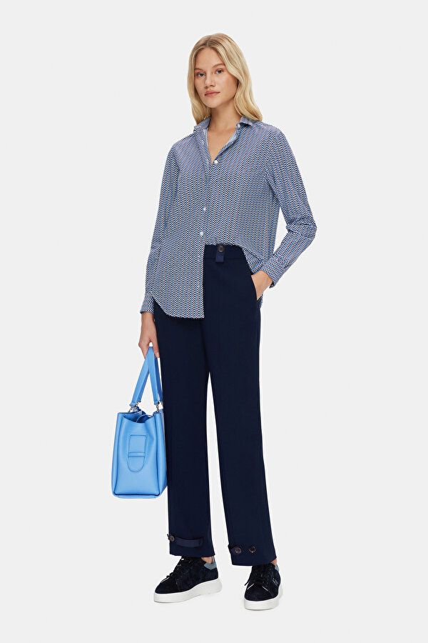 NAVY BLUE WIDE LEG TROUSERS