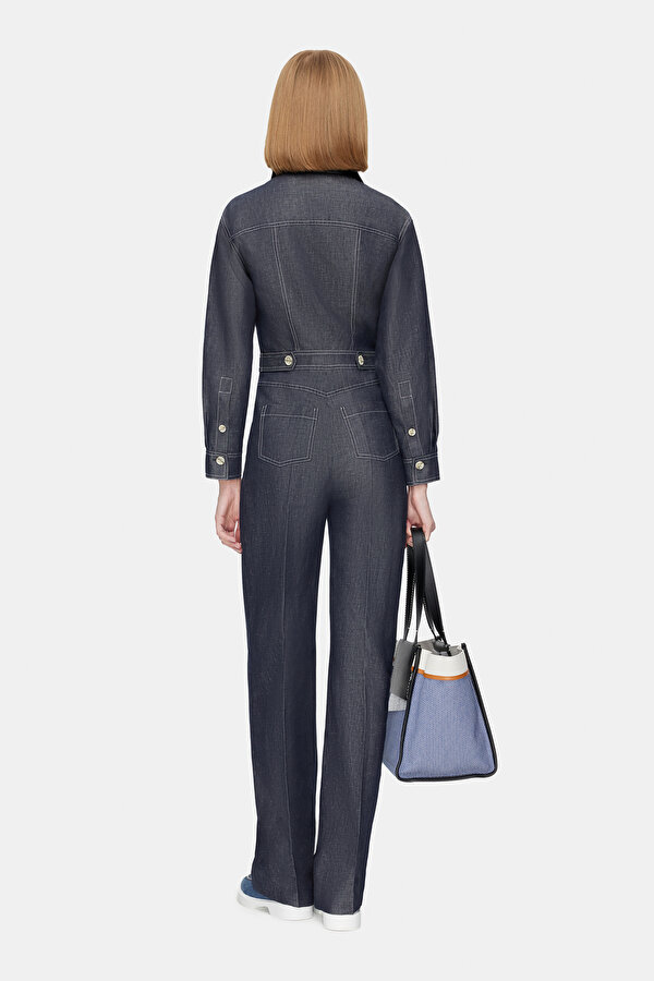 DARK NAVY BLUE LONG SLEEVE JUMPSUIT 2