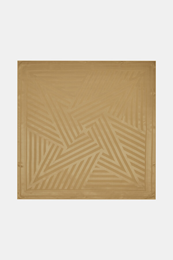 SAND GEOMETRIC DESIGN JAQUARD SCARF