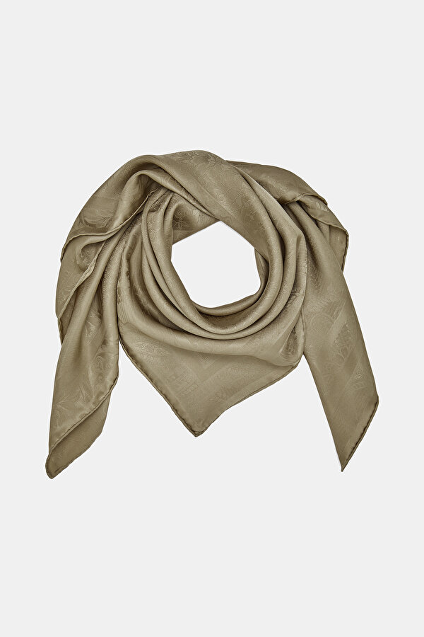 MINK PAISLEY PATTERNED JAQUARD SCARF 2