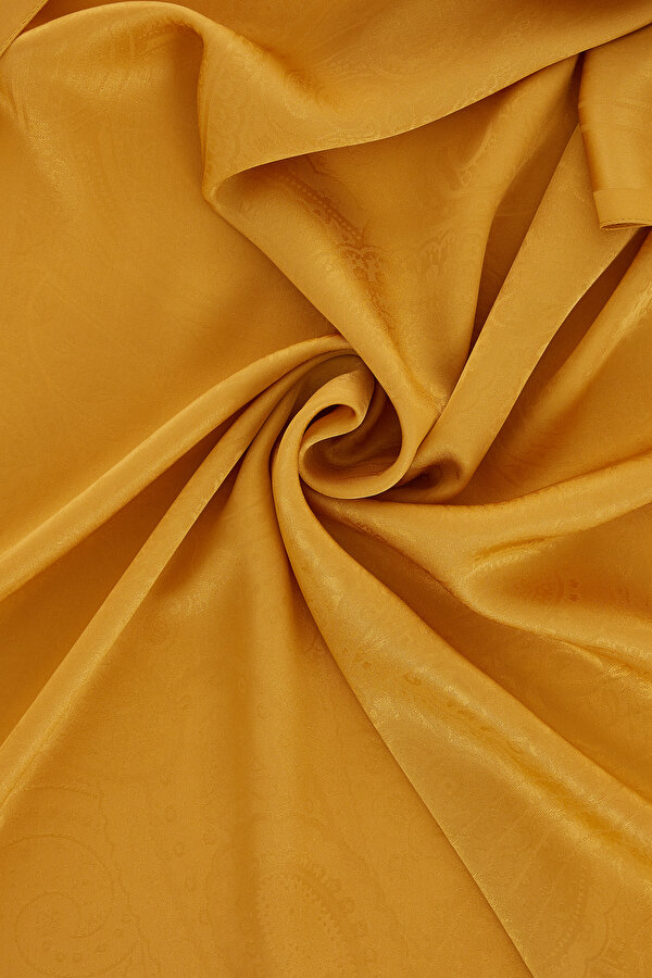 DARK YELLOW PAISLEY PATTERNED JAQUARD SHAWL 2