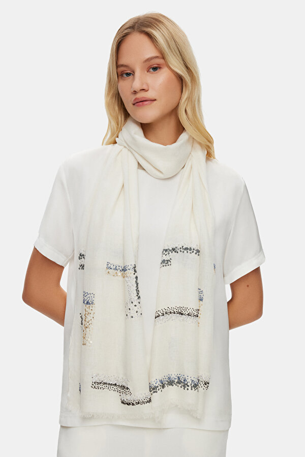 BLACK SCALY CASHMERE/SILK SHAWL