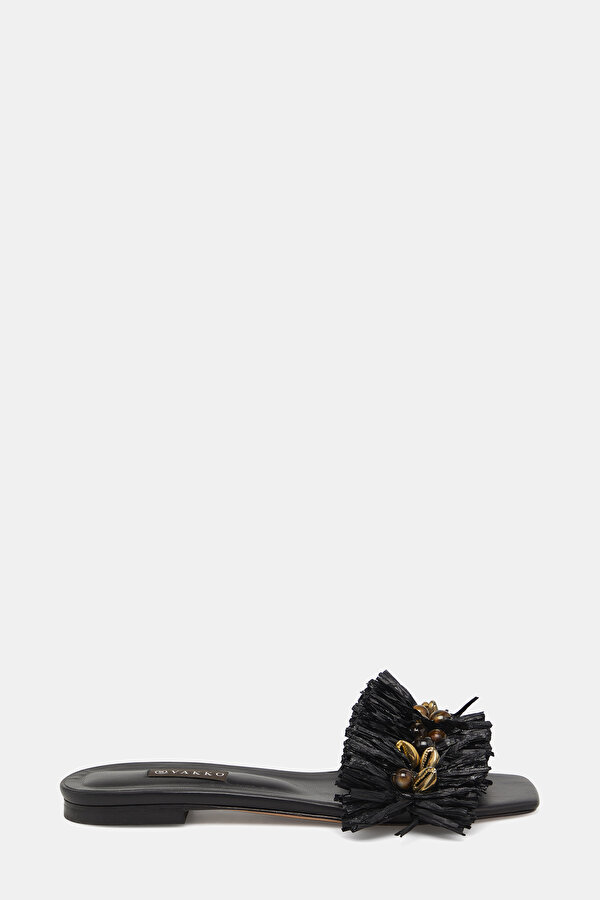 BLACK LEATHER SLIPPER