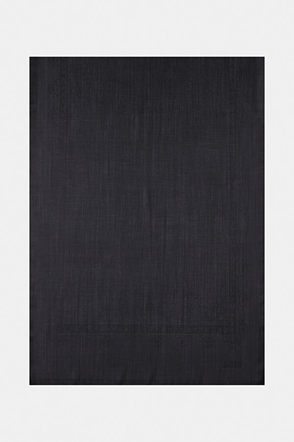 BLACK JACQUARD MODAL/SILK SHAWL