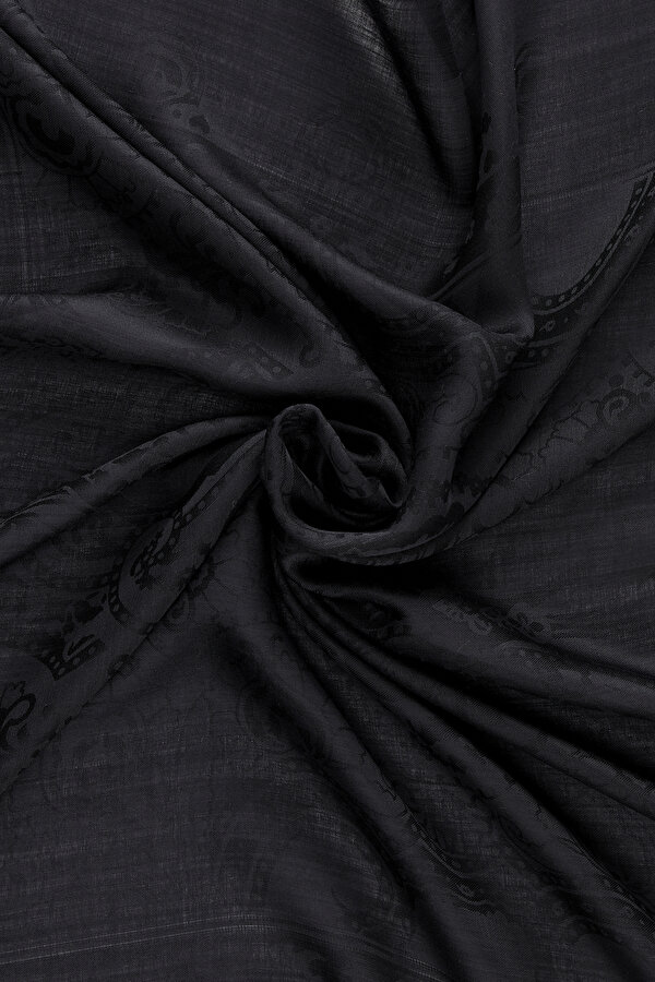 BLACK JACQUARD MODAL/SILK SHAWL 2