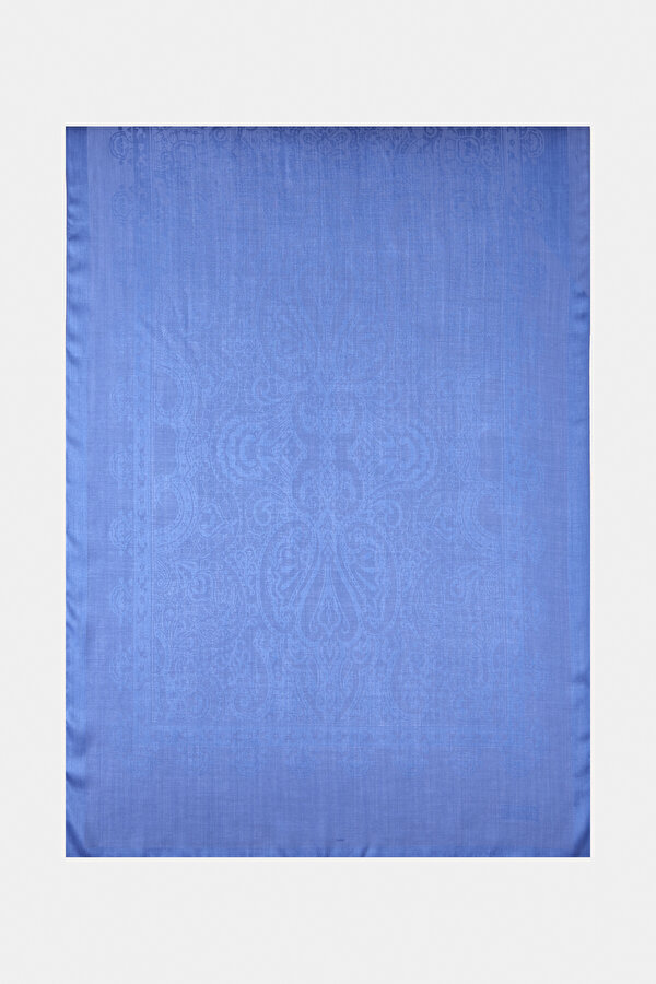 DARK BLUE JACQUARD MODAL/SILK SHAWL