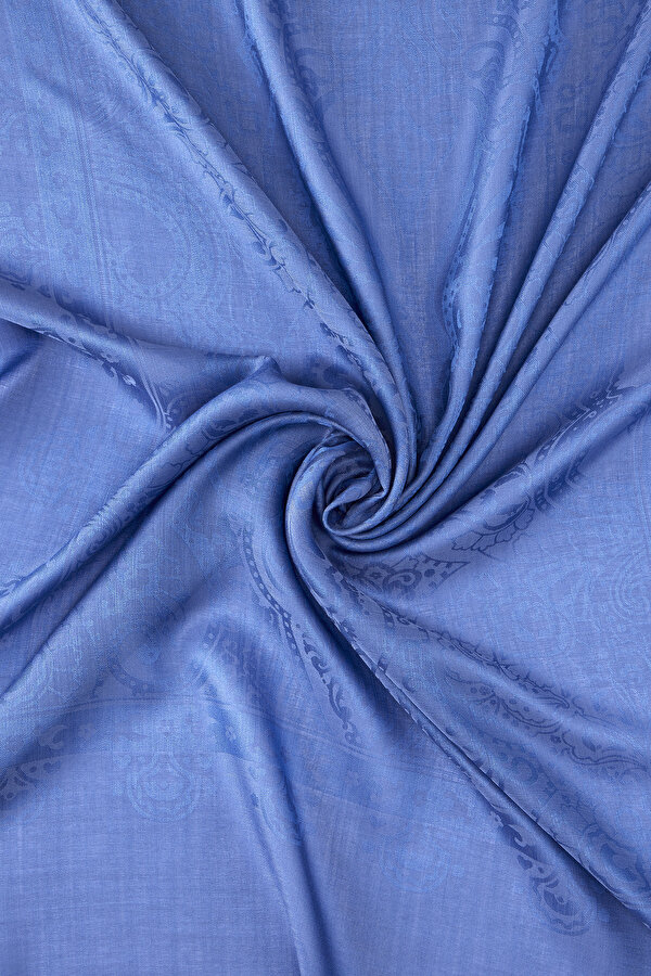 DARK BLUE JACQUARD MODAL/SILK SHAWL 2