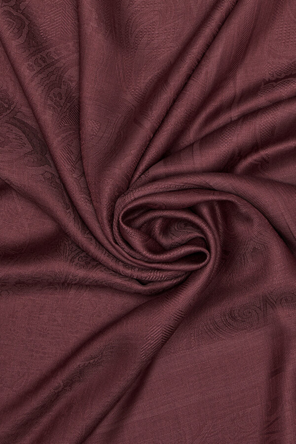 MAROON JACQUARD MODAL/SILK SHAWL 2