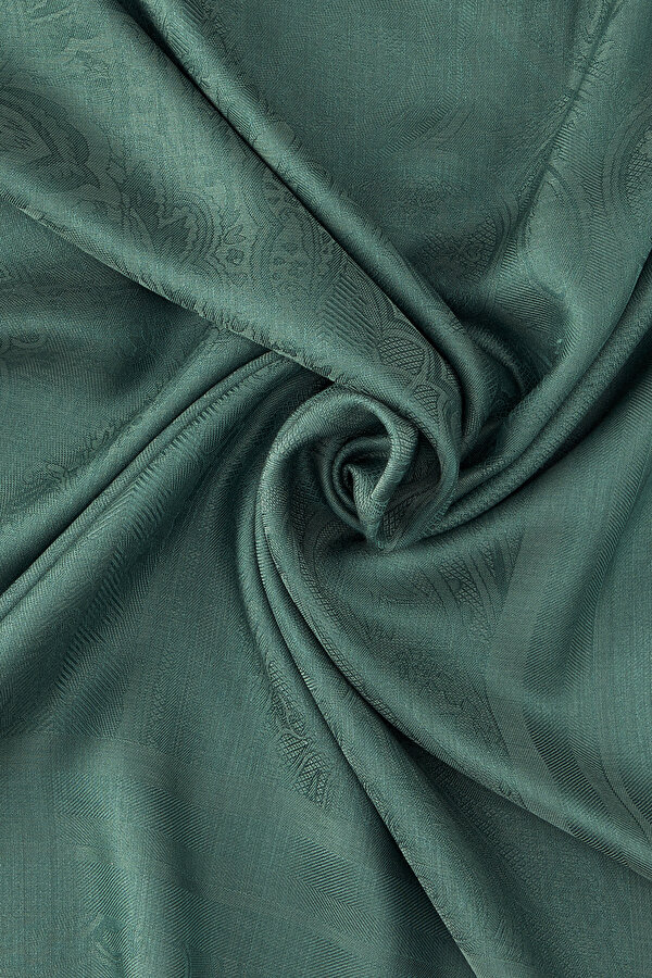 EMERALD GREEN JACQUARD MODAL/SILK SHAWL 2